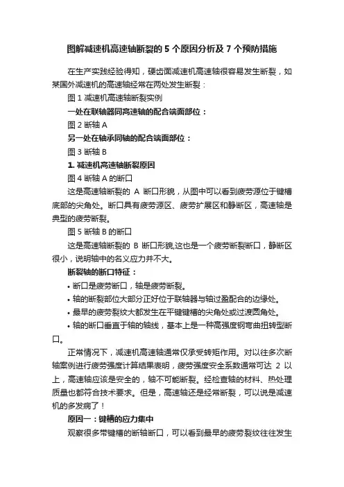 图解减速机高速轴断裂的5个原因分析及7个预防措施