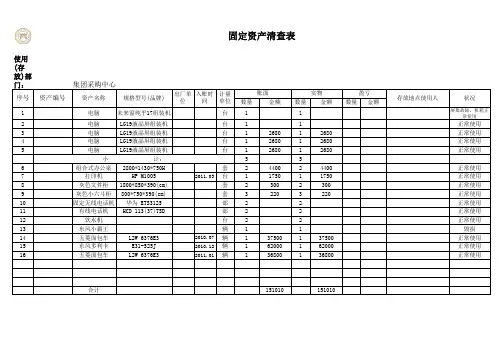 固定资产清查表