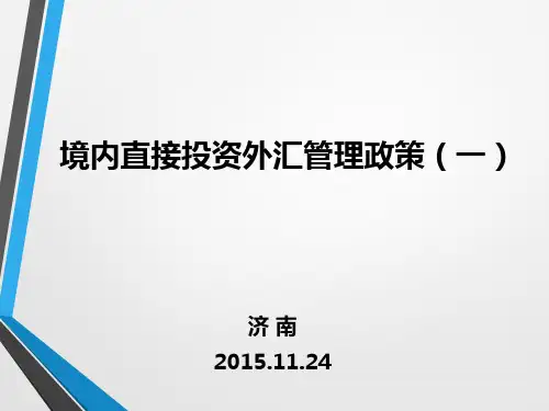 境内直接投资外汇管理政策(一)