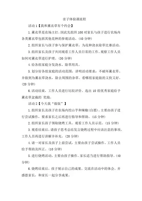 亲子体验课流程