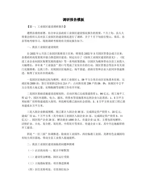 调研报告模板
