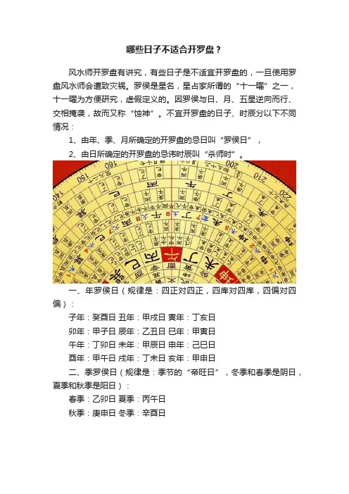 哪些日子不适合开罗盘？