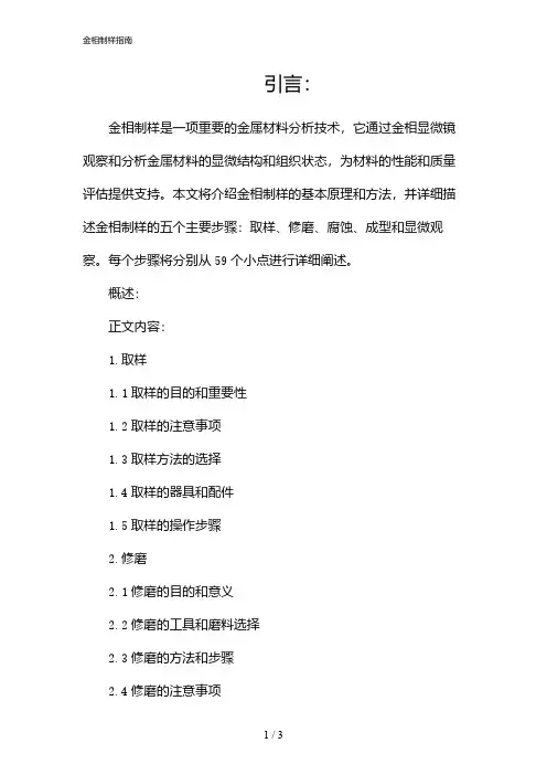 金相制样指南(2024)