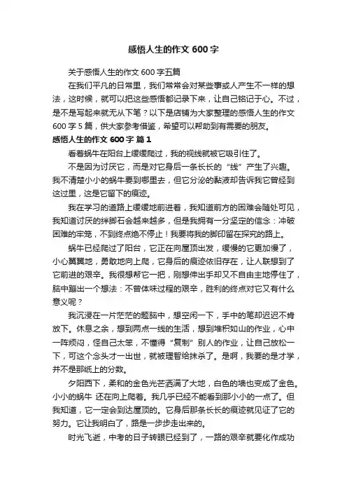 感悟人生的作文600字
