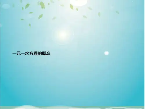 一元一次方程的概念