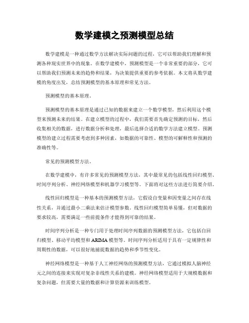 数学建模之预测模型总结
