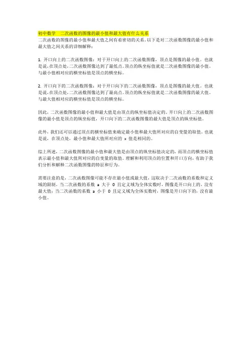 初中数学  二次函数的图像的最小值和最大值有什么关系
