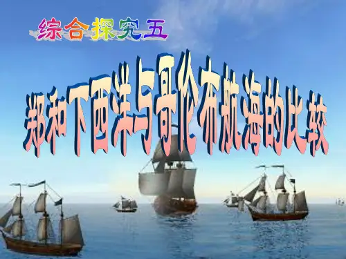 综合探险究五：郑和下西洋与哥伦布航海比较