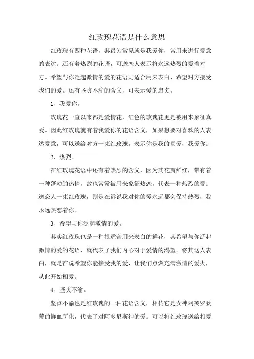 红玫瑰花语是什么意思