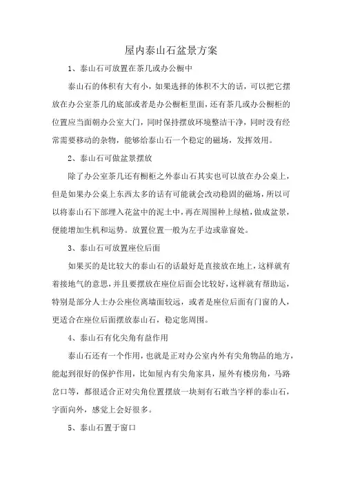 屋内泰山石盆景方案