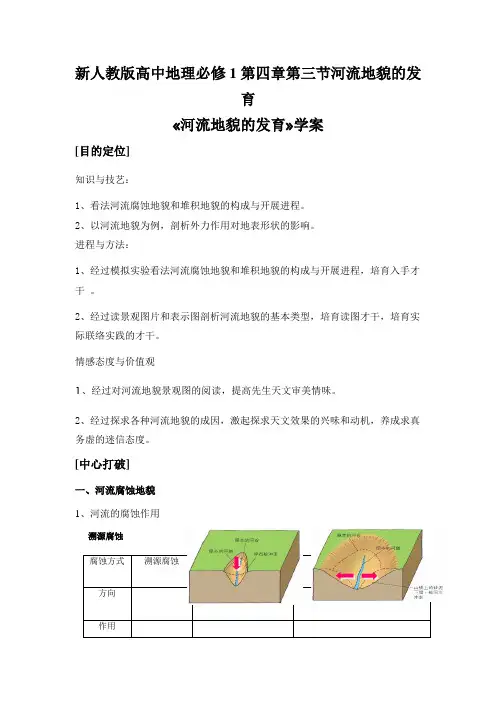 新人教版高中地理必修1第四章第三节河流地貌的发育