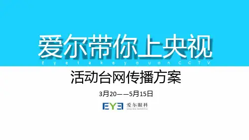 专业眼科爱尔带你上央视活动传播方案
