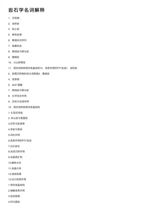 岩石学名词解释