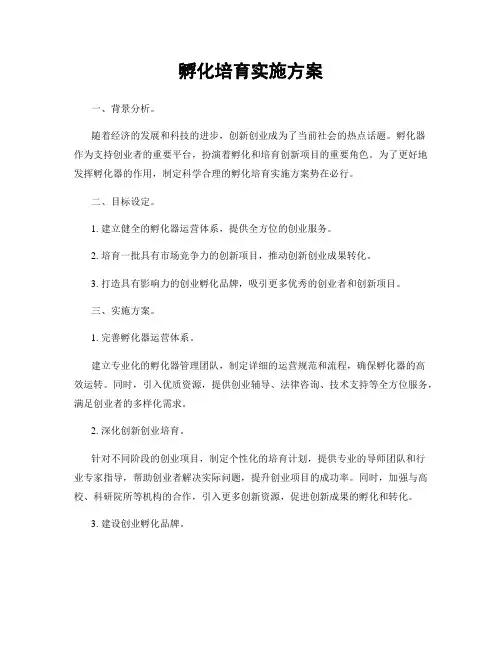 孵化培育实施方案