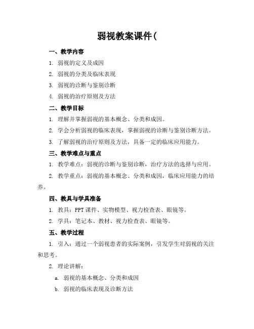 弱视教案课件(