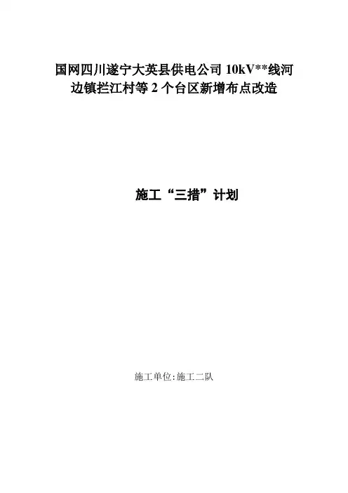 国网10kV及以下三措一案