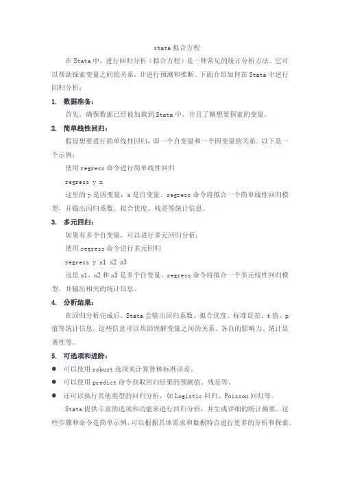 stata 拟合方程