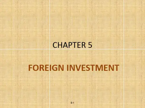 国际经济法(双语)课程Chapter 5 Foreign Investment