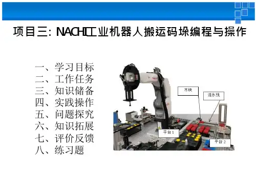 NACHI工业机器人编程与操作  课件 项目三 NACHI工业机器人搬运码垛编程与操作