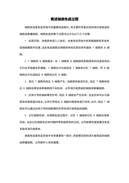 简述细胞免疫过程