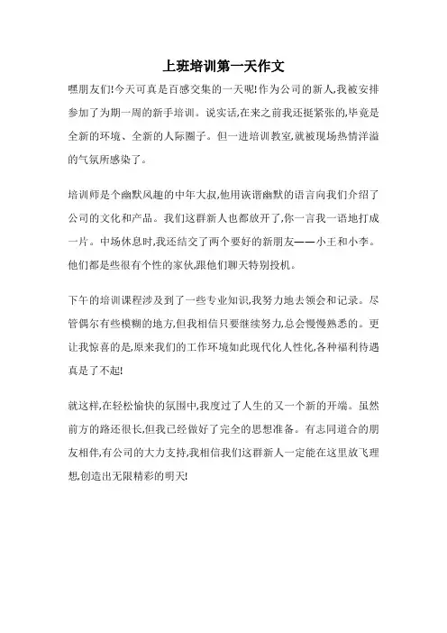 上班培训第一天作文