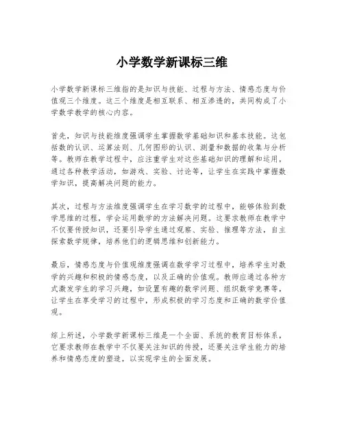 小学数学新课标三维
