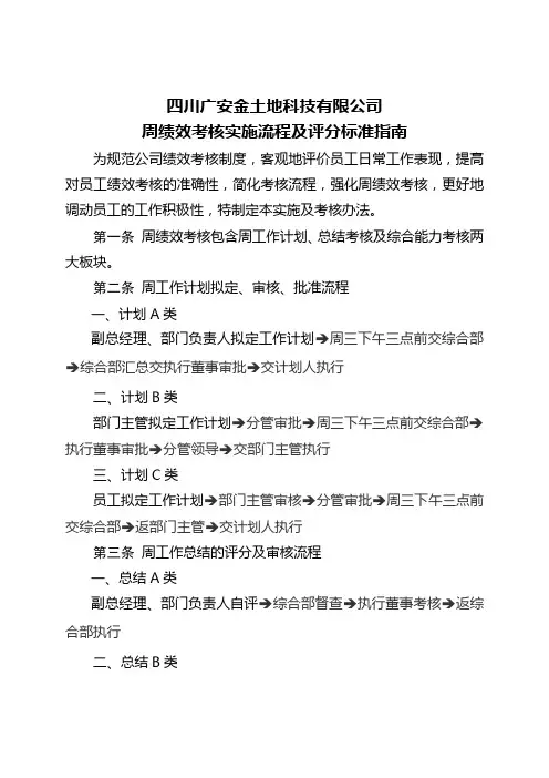 周绩效考核实施流程及评分标准指南