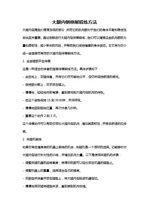 大腿内侧伸展锻炼方法