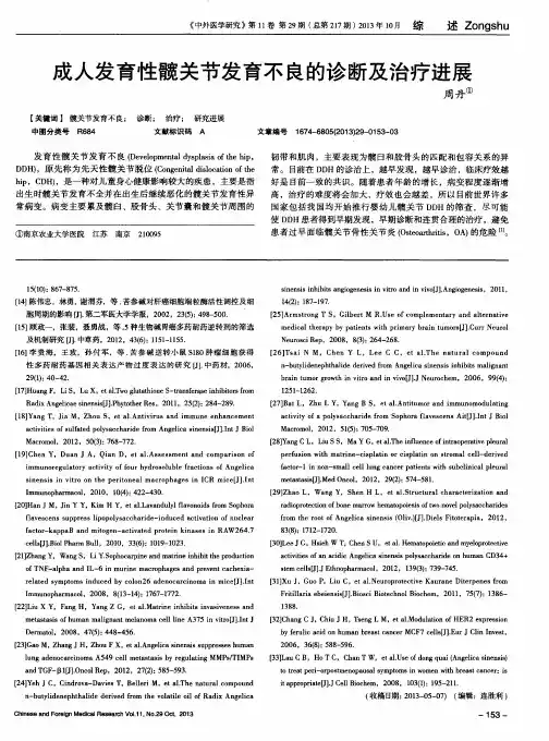 成人发育性髋关节发育不良的诊断及治疗进展