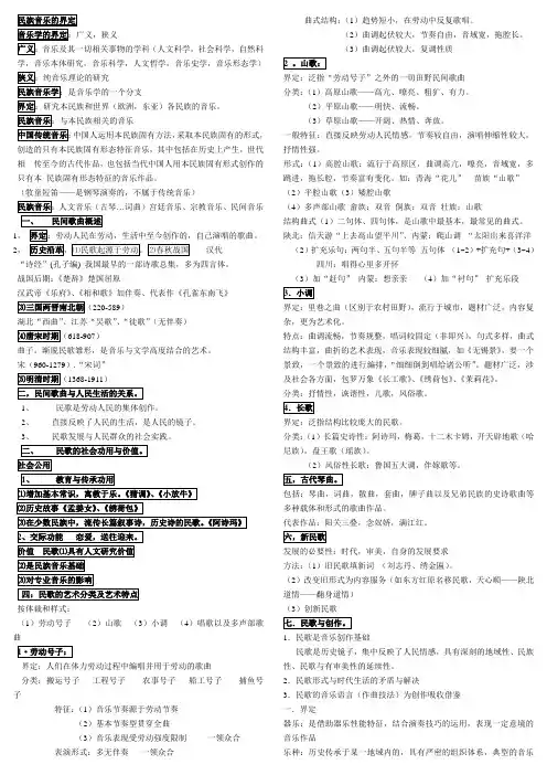 民族音乐概论知识点