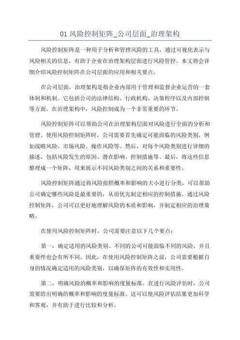 01风险控制矩阵_公司层面_治理架构