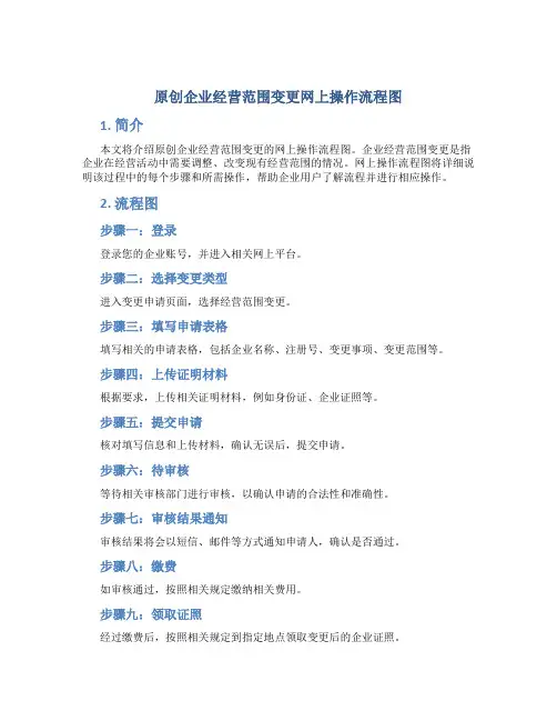原创企业经营范围变更网上操作流程图