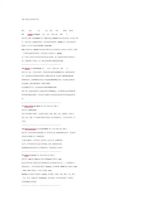 135个有限元分析的软件介绍