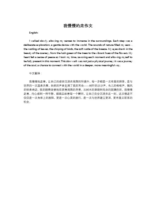 我慢慢的走作文