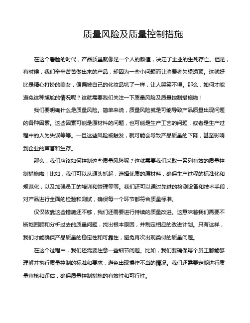 质量风险及质量控制措施