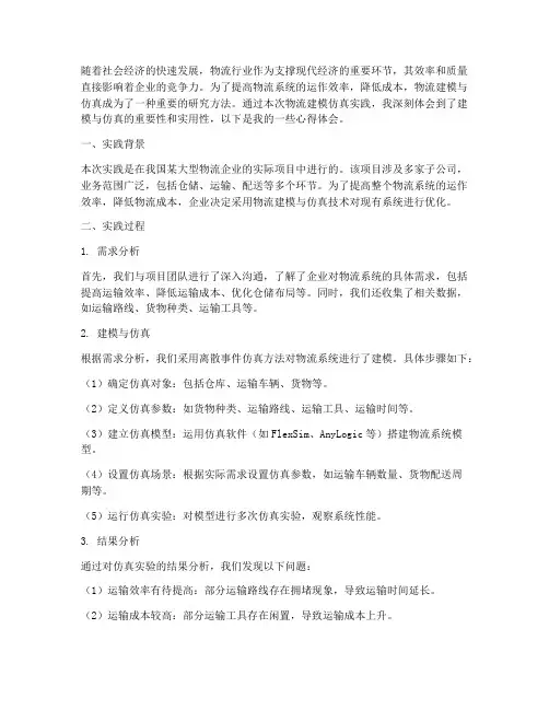 物流建模仿真实践心得