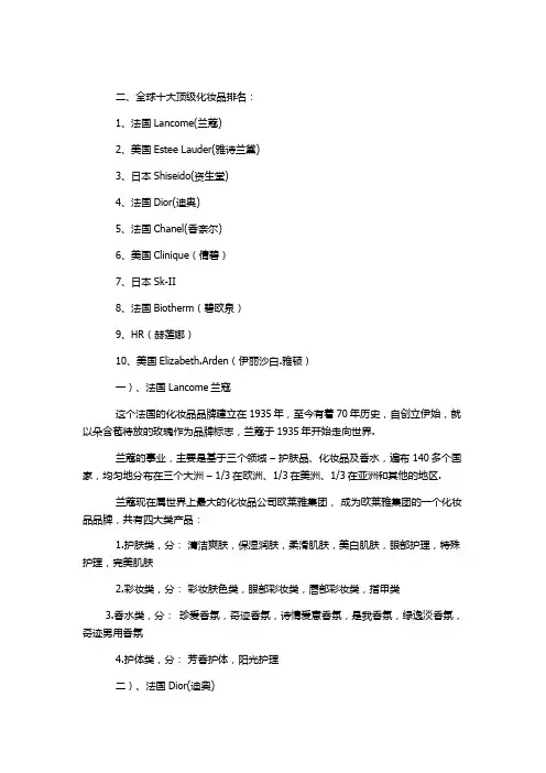 世界上十大顶尖化妆品品牌及其背后的故事