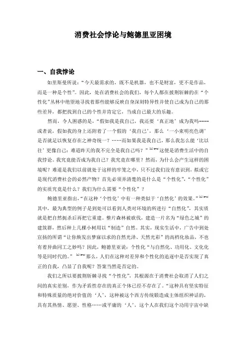 鲍德里亚悖论