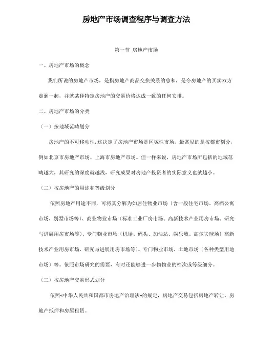 房地产市场调查程序与调查方法