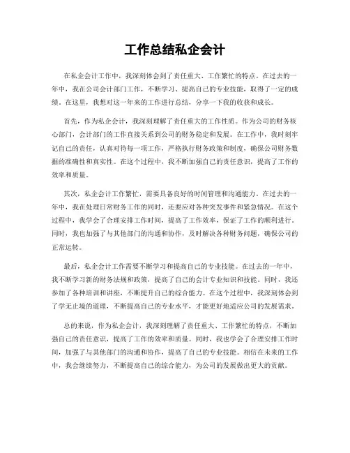 工作总结私企会计