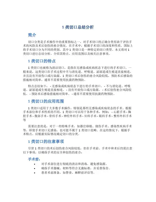 1类切口总结分析