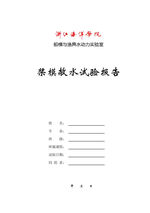敞水实验报告