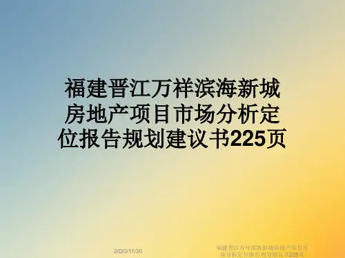 福建晋江万祥滨海新城房地产项目市场分析定位报告规划建议书225页