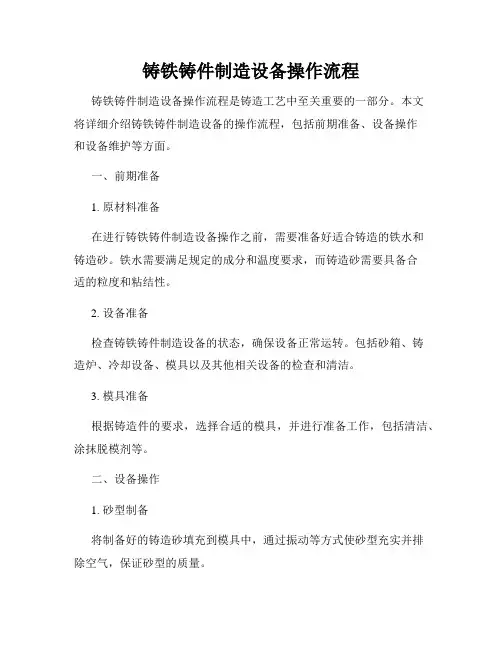 铸铁铸件制造设备操作流程