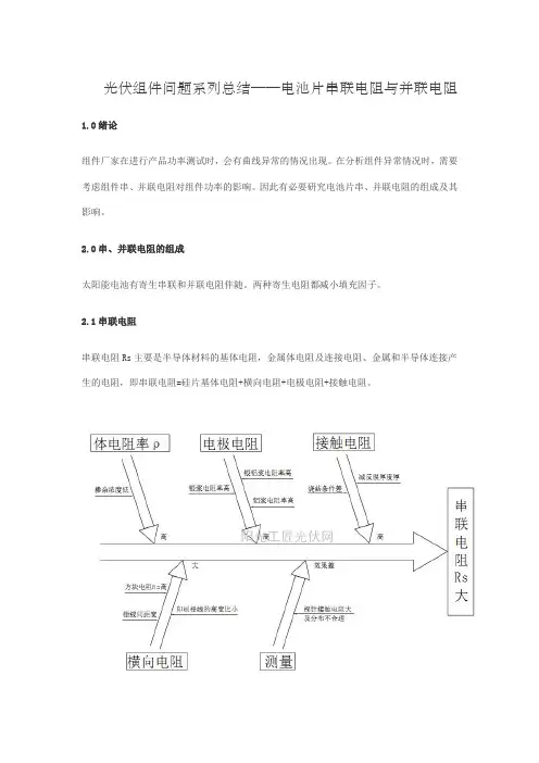 光伏组件问题系列总结电池片串联电阻与并联电阻