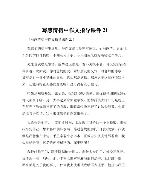 写感情初中作文指导课件21
