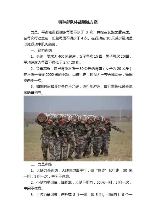 特种部队体能训练方案