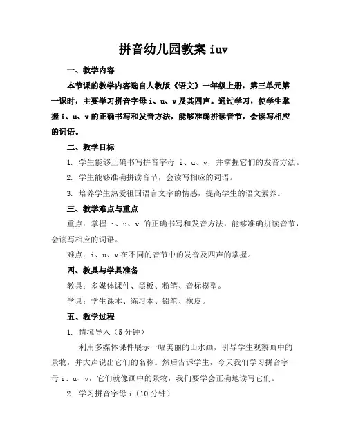 拼音幼儿园教案iuv