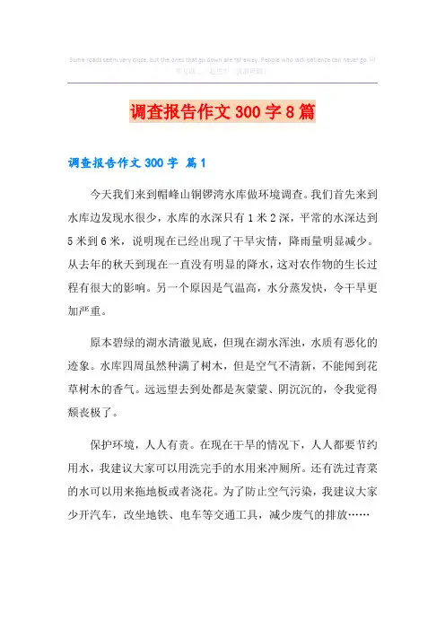 调查报告作文300字8篇