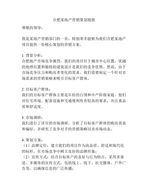 合肥某地产营销策划提报